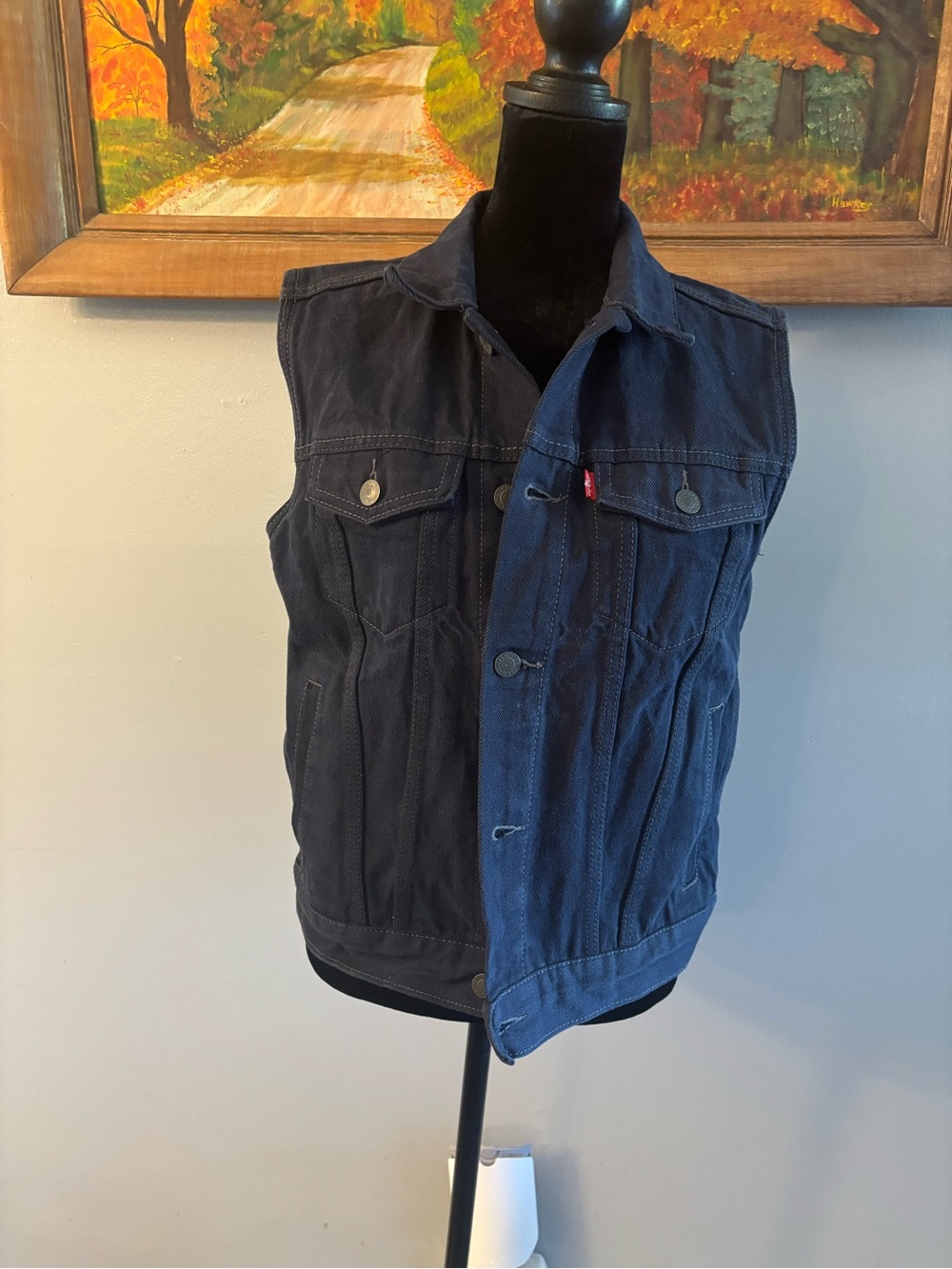 Levi's Dark Blue Denim Sleeveless Trucker Vest